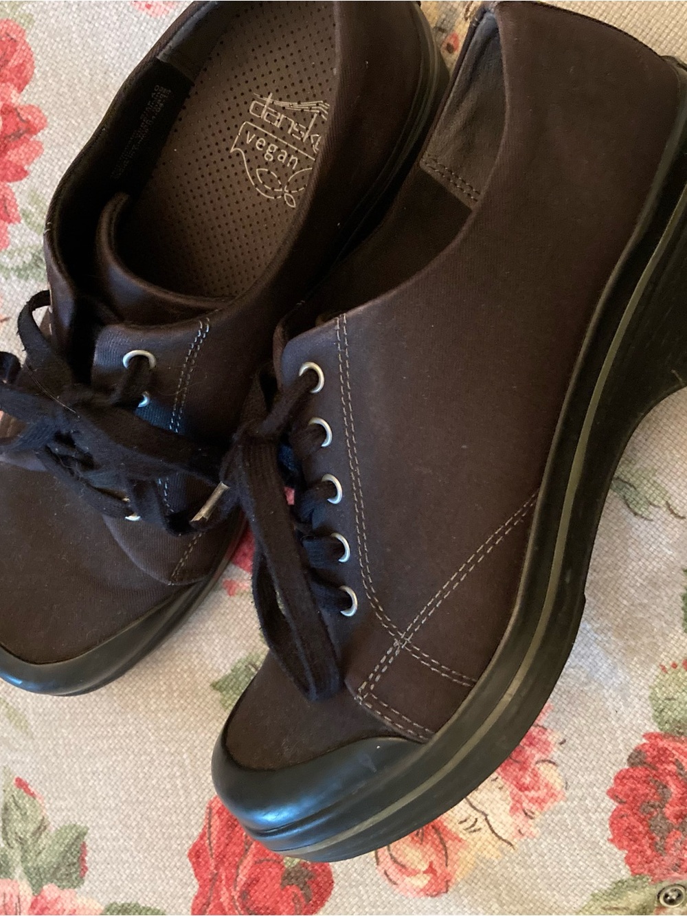 Dansko Black Vegan Lace-Up Sneakers